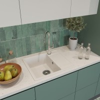 Мойка кухонная Domaci Палермо PR-575-001 белая Мойка кухонная Domaci Палермо PR-575-001 белая