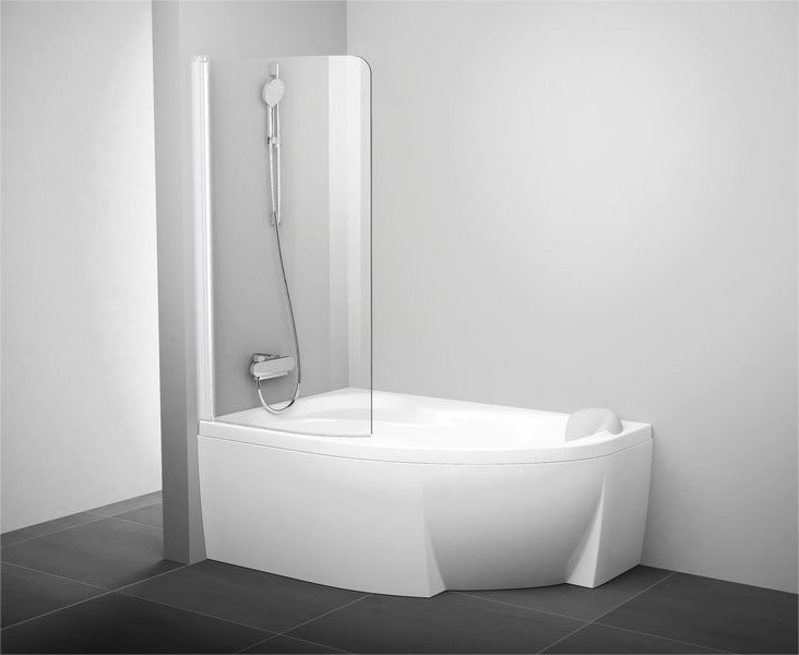 Шторка на ванну Ravak Rosa CVSK1 140/150 L Transparent, профиль белый