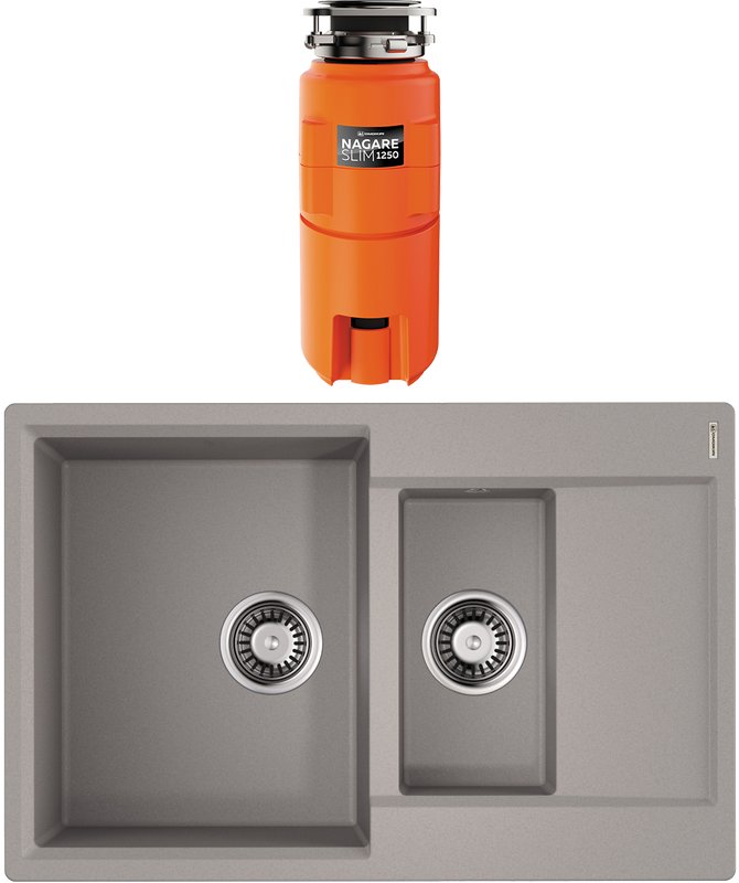 Комплект Мойка Omoikiri Daisen 78-2T-GR leningrad grey + Измельчитель Nagare slim 1250