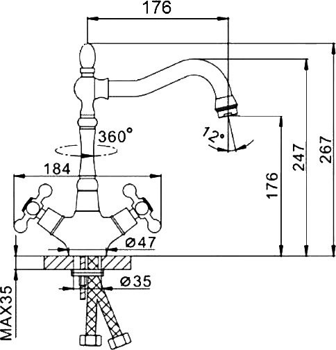 Смеситель для кухни D-lin D155816 хром
