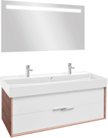 Мебель для ванной комнаты Jacob Delafon Vivienne 120 дуб давос, белая блестящая, раковина белая