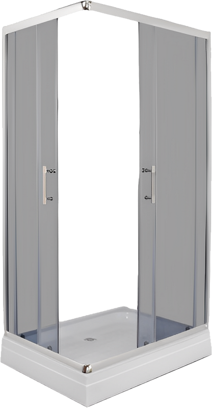 Душевой уголок Parly QZ81S 80x100, с поддоном, профиль хром, стекло тонированное