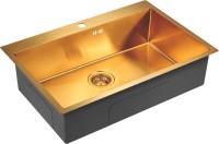 Комплект Мойка Paulmark Kroner PM217551-BG брашированное золото + Измельчитель Bone Crusher BC 810-SL Slim Line