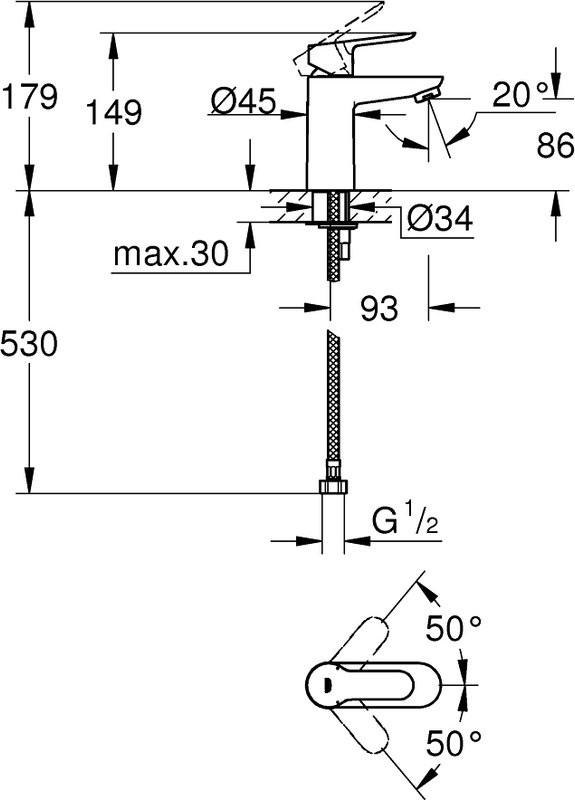 Смеситель для раковины Grohe BauEdge 32858000 хром