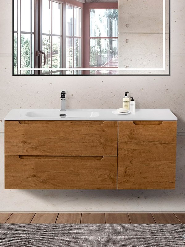 Тумба с раковиной BelBagno Etna L, 120 2 ящика, дверца, rovere nature