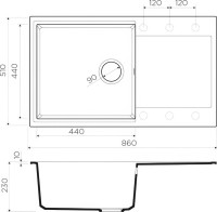 Комплект Мойка Omoikiri Daisen 86-BL черная + Измельчитель Nagare 500