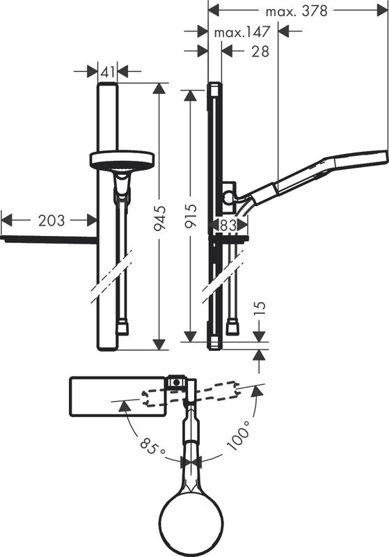 Душевой комплект Hansgrohe Rainfinity 250 (3 jet) 26232000 + 27671000 + 26455000 + 15761000 + 15764000