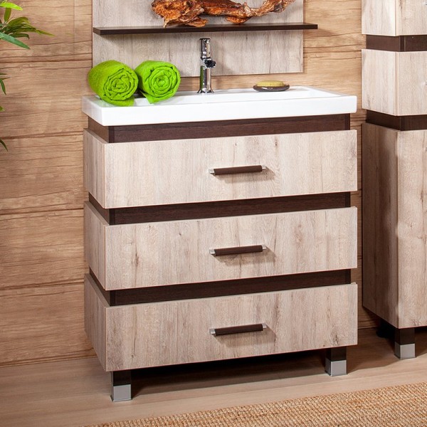 Тумба с раковиной Бриклаер Техас 80 дуб кантри, венге