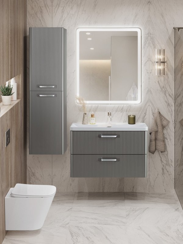 Мебель для ванной комнаты BelBagno Due 80 ручки хром полированный, сатин