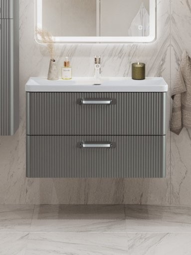 Мебель для ванной комнаты BelBagno Due 80 ручки хром полированный, сатин