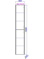Шкаф пенал для ванной Aqwella 5 stars Miami 30 универсальный