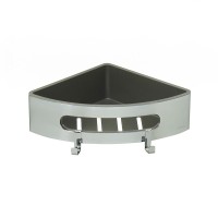 Полка Lemark SHELF LINE 9771046 с крючками, угловая, хром/графит