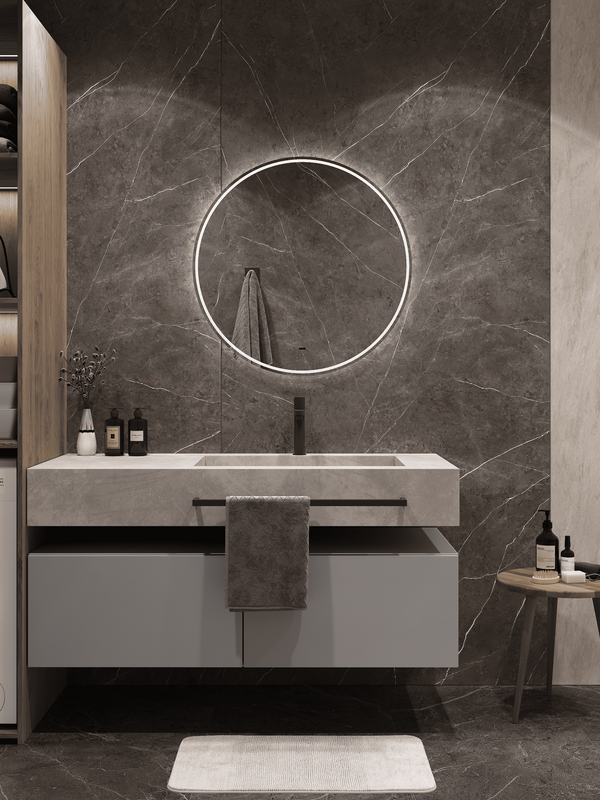 Зеркало круглое CONTINENT Led Lumina 80х80 см, бесконтактный сенсор, с холодной подсветкой