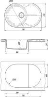 Комплект Мойка Florentina Лацио 780 грей + Смеситель Арес FL грей