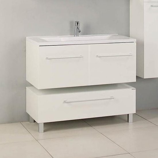 Тумба под раковину AQUATON Мадрид 100 белая с 2 ящиками