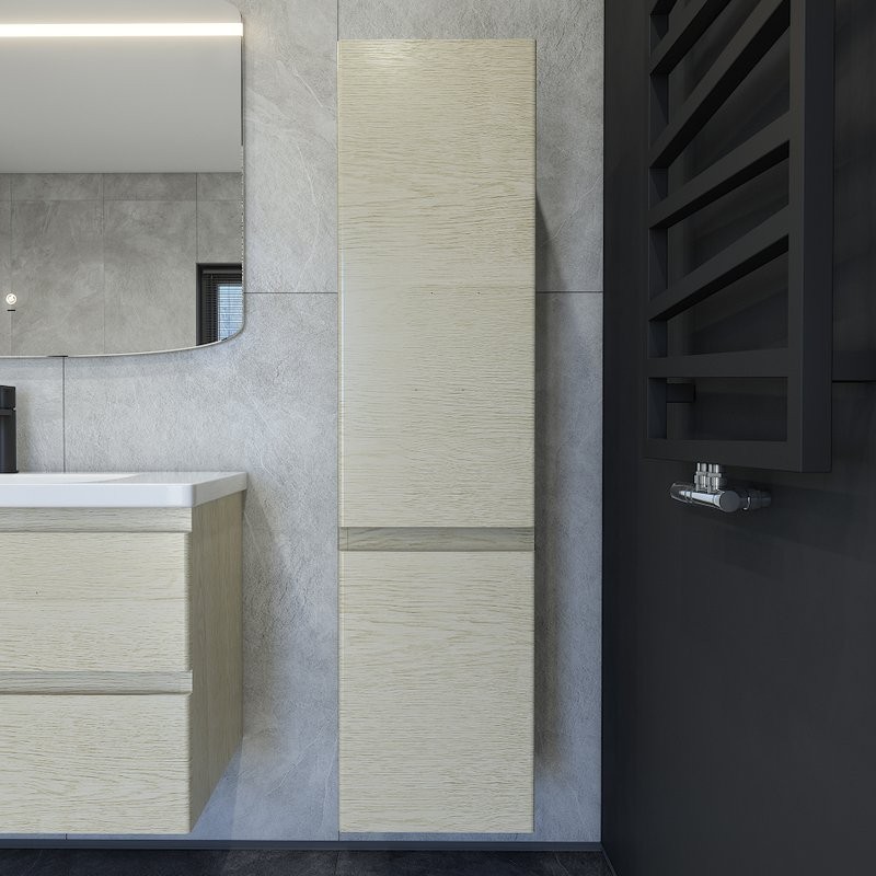 Шкаф-пенал для ванной Caprigo Forte 35 L беленый дуб