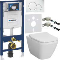 Комплект Унитаз подвесной VitrA Integra Square 7082B003-0075 + Крышка Integra Square 191-003-009 с микролифтом + Инсталляция Geberit Duofix UP 320 111.300.00.5 + Кнопка Sigma 01 115.770.11.5 белая + Крепления 111.815.00.1 к стене + Звукоизоляция