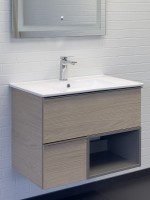 Тумба с раковиной Comforty Тургояк 75 подвесная, светлый дуб