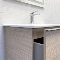 Тумба с раковиной Comforty Тургояк 75 подвесная, светлый дуб