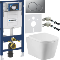 Комплект Унитаз подвесной BelBagno Albano + Крышка BB120SC с микролифтом + Инсталляция Geberit Duofix UP 320 111.300.00.5 + Кнопка Sigma 01 115.770.JQ.5 лакированная, матовый хром + Крепления 111.815.00.1 к стене + Звукоизоляция