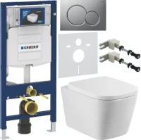 Комплект Унитаз подвесной BelBagno Albano + Крышка BB120SC с микролифтом + Инсталляция Geberit Duofix UP 320 111.300.00.5 + Кнопка Sigma 01 115.770.JQ.5 лакированная, матовый хром + Крепления 111.815.00.1 к стене + Звукоизоляция