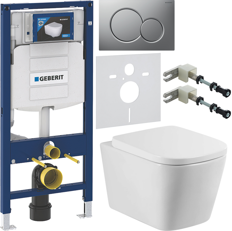 Комплект Унитаз подвесной BelBagno Albano + Крышка BB120SC с микролифтом + Инсталляция Geberit Duofix UP 320 111.300.00.5 + Кнопка Sigma 01 115.770.JQ.5 лакированная, матовый хром + Крепления 111.815.00.1 к стене + Звукоизоляция