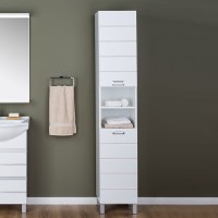 Шкаф пенал для ванной Aquanet Доминика 35 белый Шкаф пенал для ванной Aquanet Доминика 35 белый