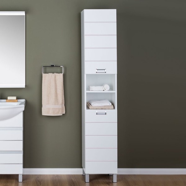 Шкаф пенал для ванной Aquanet Доминика 35 белый