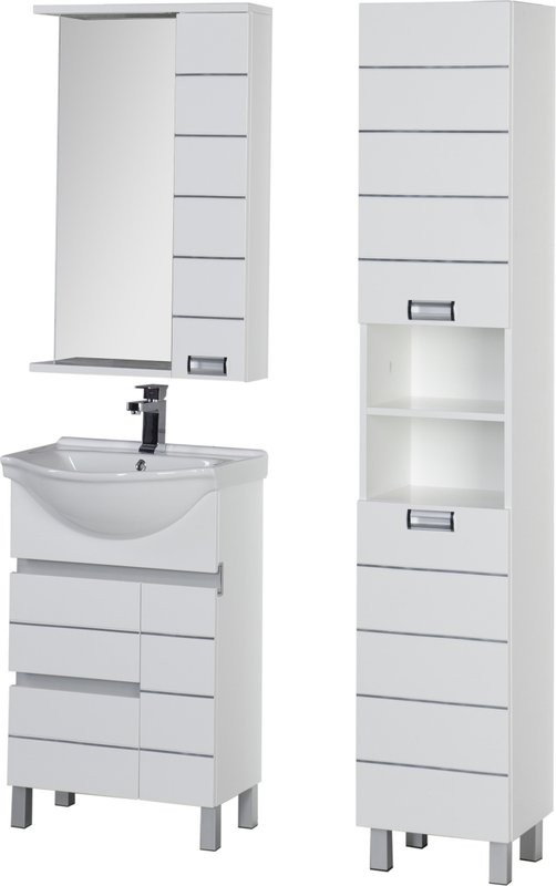 Шкаф пенал для ванной Aquanet Доминика 35 белый