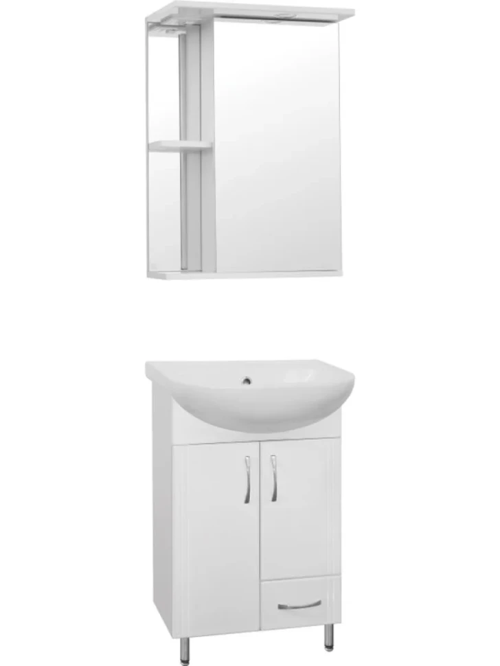 Зеркало-шкаф Style Line Эко Стандарт Николь С 50 белое, с подсветкой