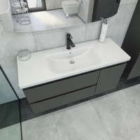 Тумба с раковиной Caprigo Forte 120 R подвесная, графит