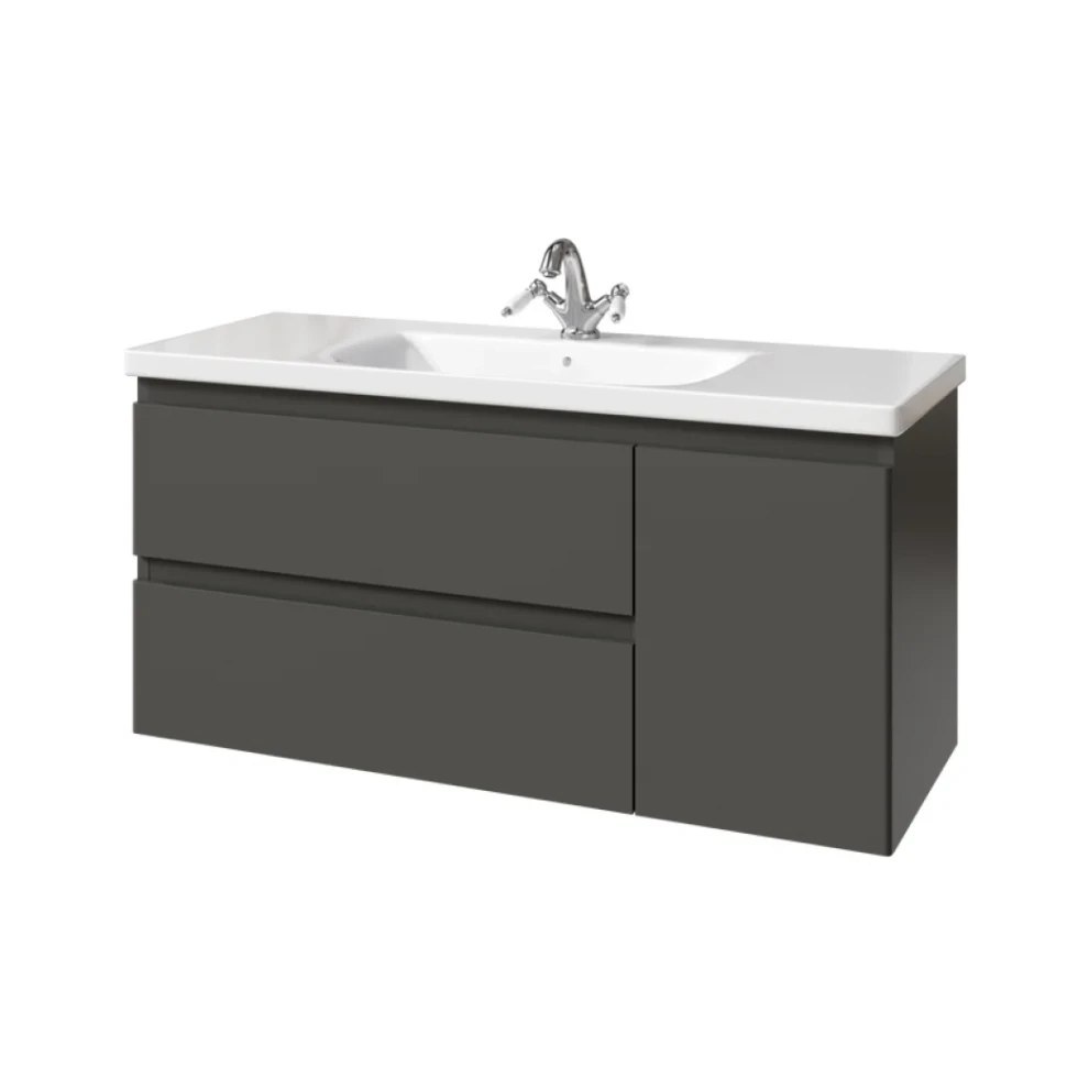 Тумба с раковиной Caprigo Forte 120 R подвесная, графит