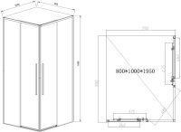 Душевой уголок Vincea Slim-N VSS-4SN8010CLB 100x80, профиль черный
