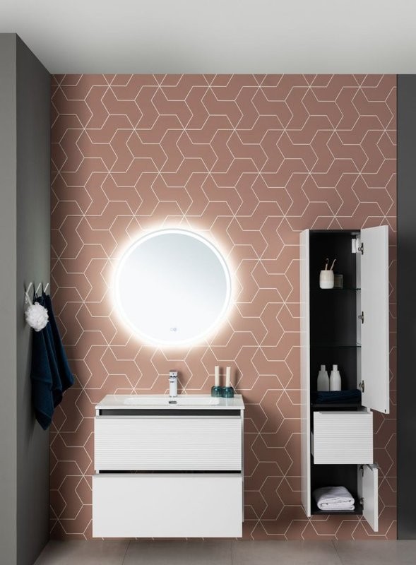 Шкаф-пенал для ванной Aquanet Вита белый матовый