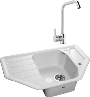 Комплект Мойка GranFest Corner C-800 E иней + Смеситель MEGA Ege MG-PL10 хром