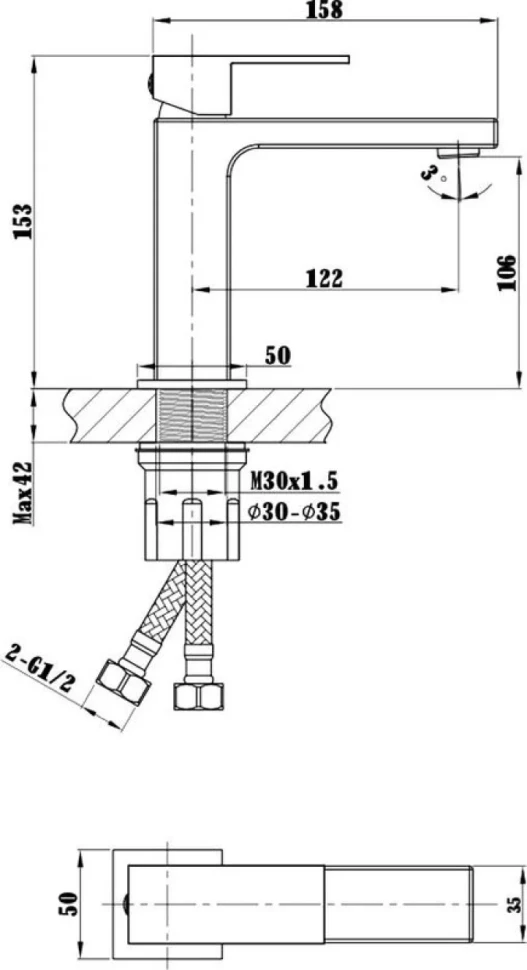 Смеситель для раковины Vincea Cube VBF-1C01GM вороненая сталь