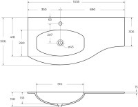 Мебельная раковина Cezares Sting 104 L extra light
