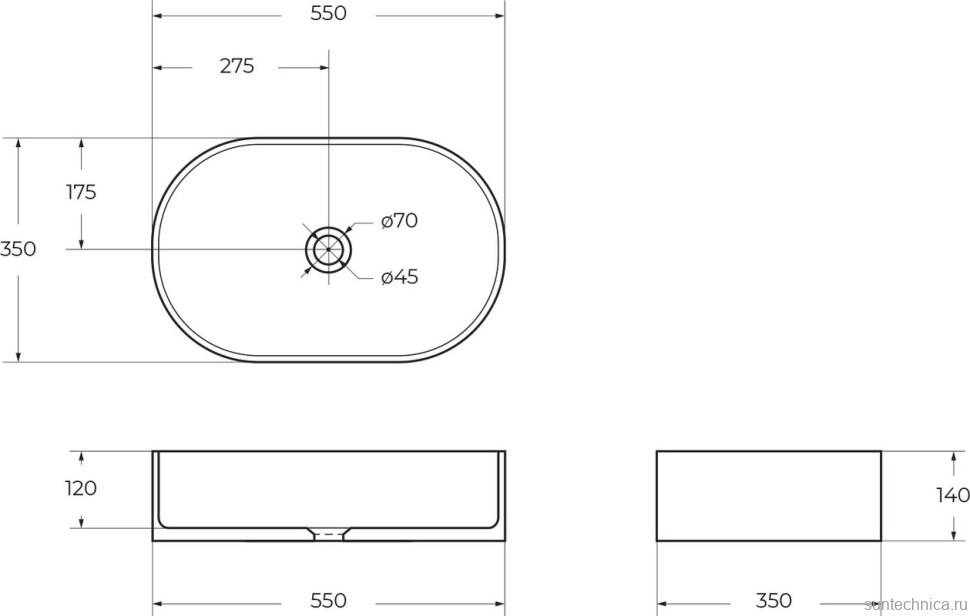 Накладная раковина BelBagno BB1048