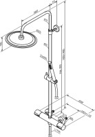 Душевая стойка Damixa Scandinavian Pure 936800300 черная матовая