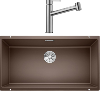 Комплект Мойка Blanco Subline 800-U кофе + Смеситель Ambis-S 523119