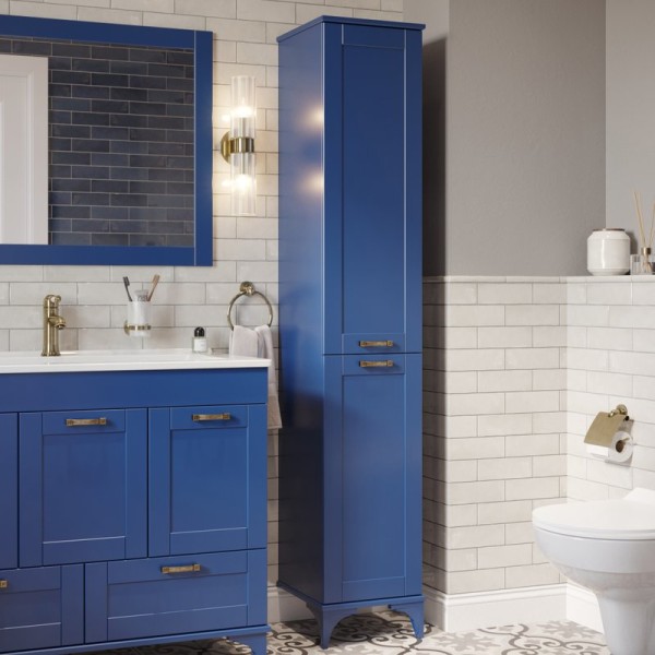 Шкаф пенал для ванной Sanflor Ванесса 2 R, напольный, индиго