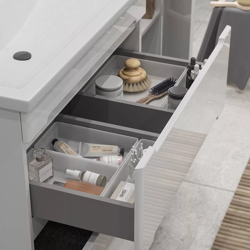 Тумба с раковиной SanStar Адель 50 подвесная, раковина Kirovit Фостер 50