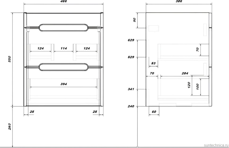 Тумба с раковиной SanStar Адель 50 подвесная, раковина Kirovit Фостер 50