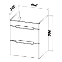 Тумба с раковиной SanStar Адель 50 подвесная, раковина Kirovit Фостер 50