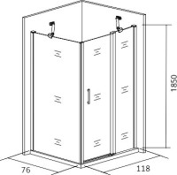 Душевой уголок Good Door Mokka Mokka WTW+SP 120х80х185 см