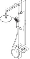 Душевая стойка AM.PM X-Joy F0785A422 черный матовый, с термостатом