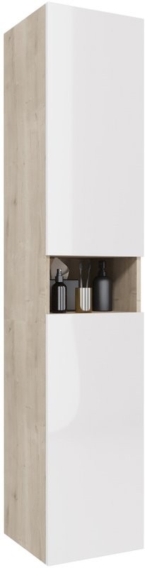 Шкаф-пенал для ванной Dreja Perfecto 35 L/R дуб эврика/белый глянец