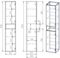 Шкаф-пенал для ванной Dreja Perfecto 35 L/R дуб эврика/белый глянец Шкаф-пенал для ванной Dreja Perfecto 35 L/R дуб эврика/белый глянец