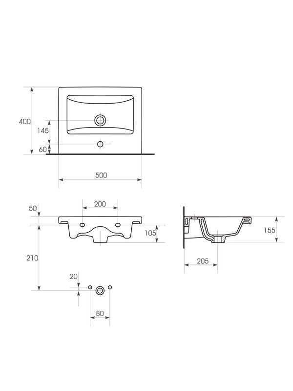Мебель для ванной комнаты SanStar Ориана 50 напольная, раковина Cersanit Como 50