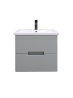 Тумба с раковиной SanStar Ориана 50 подвесная, серая, раковина Cersanit Como 50